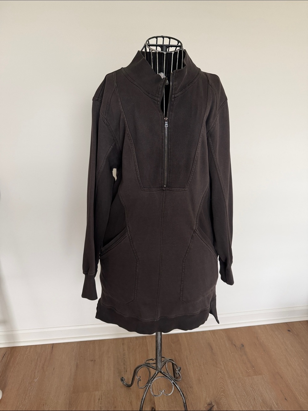 Anthropologie Half-Zip Sweatshirt Dress-Tunic